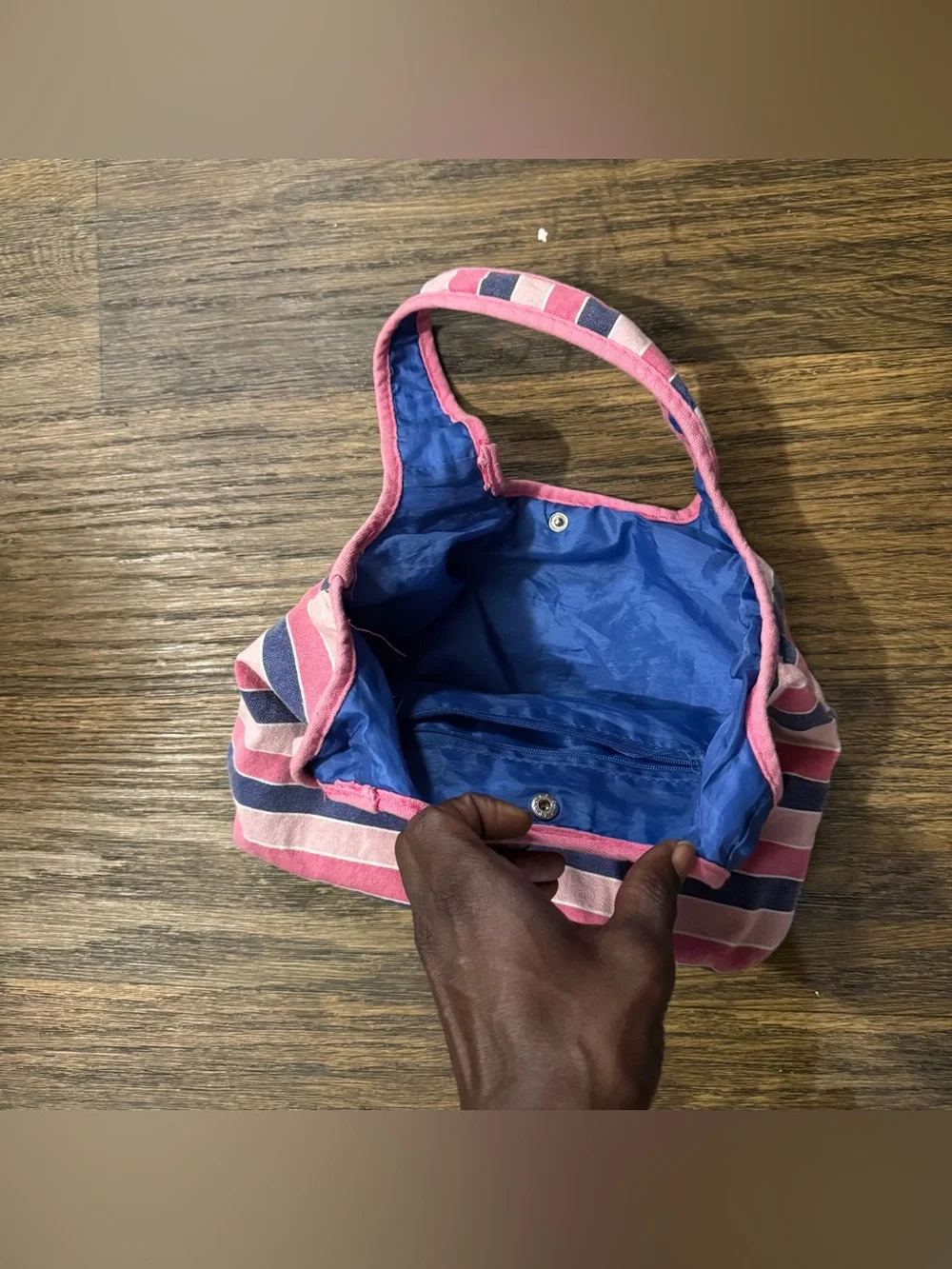 Hello Kitty Navy and Pink Striped Kids Tote